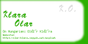 klara olar business card